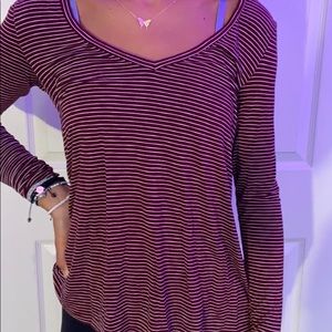 maroon striped long sleeve